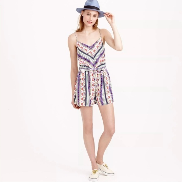 Mara Hoffman Pants - Mara Hoffman for J.Crew Women's XS Parrot Stripe Romper Multicolor